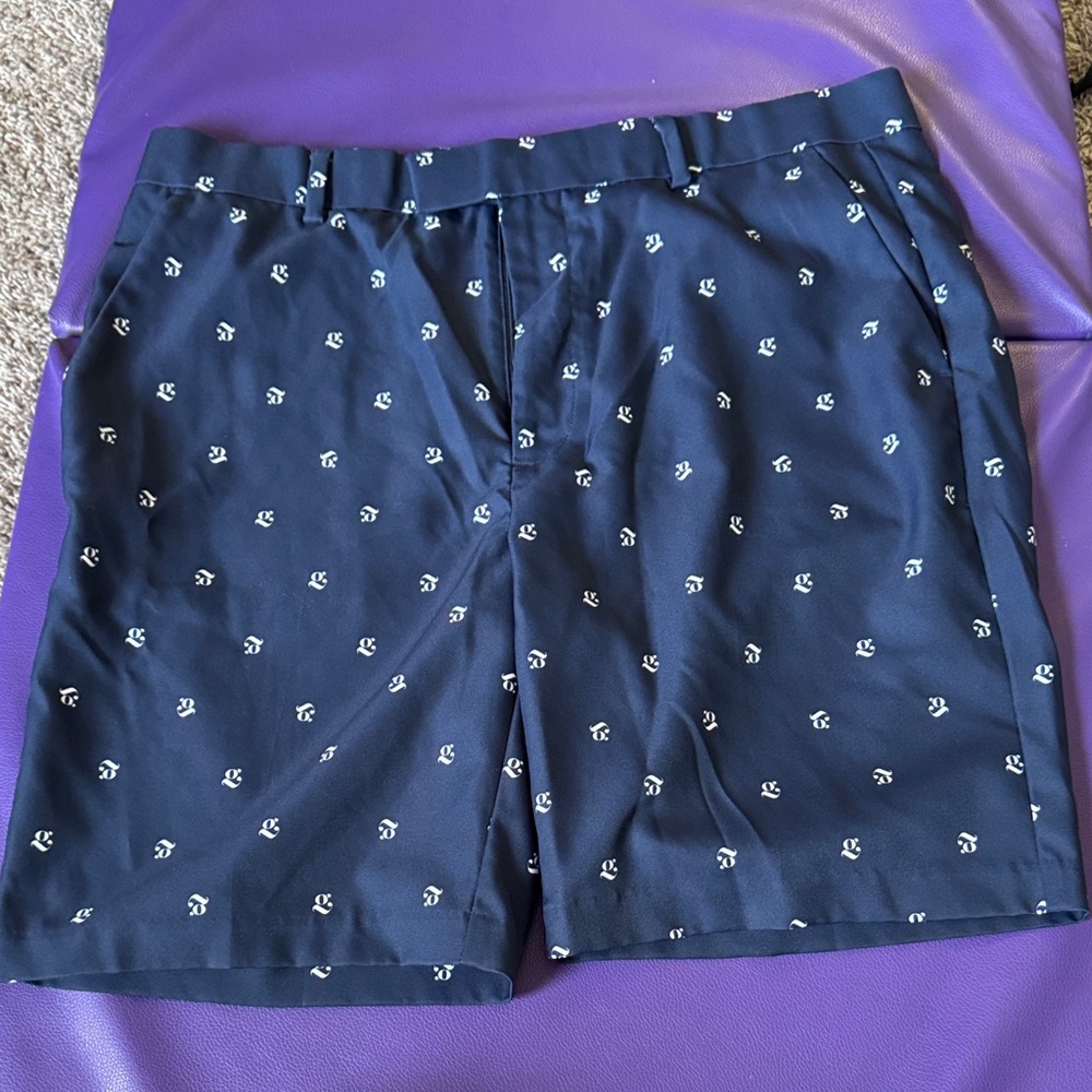 G/FORE Navy Patterned Men's Flat Front Shorts